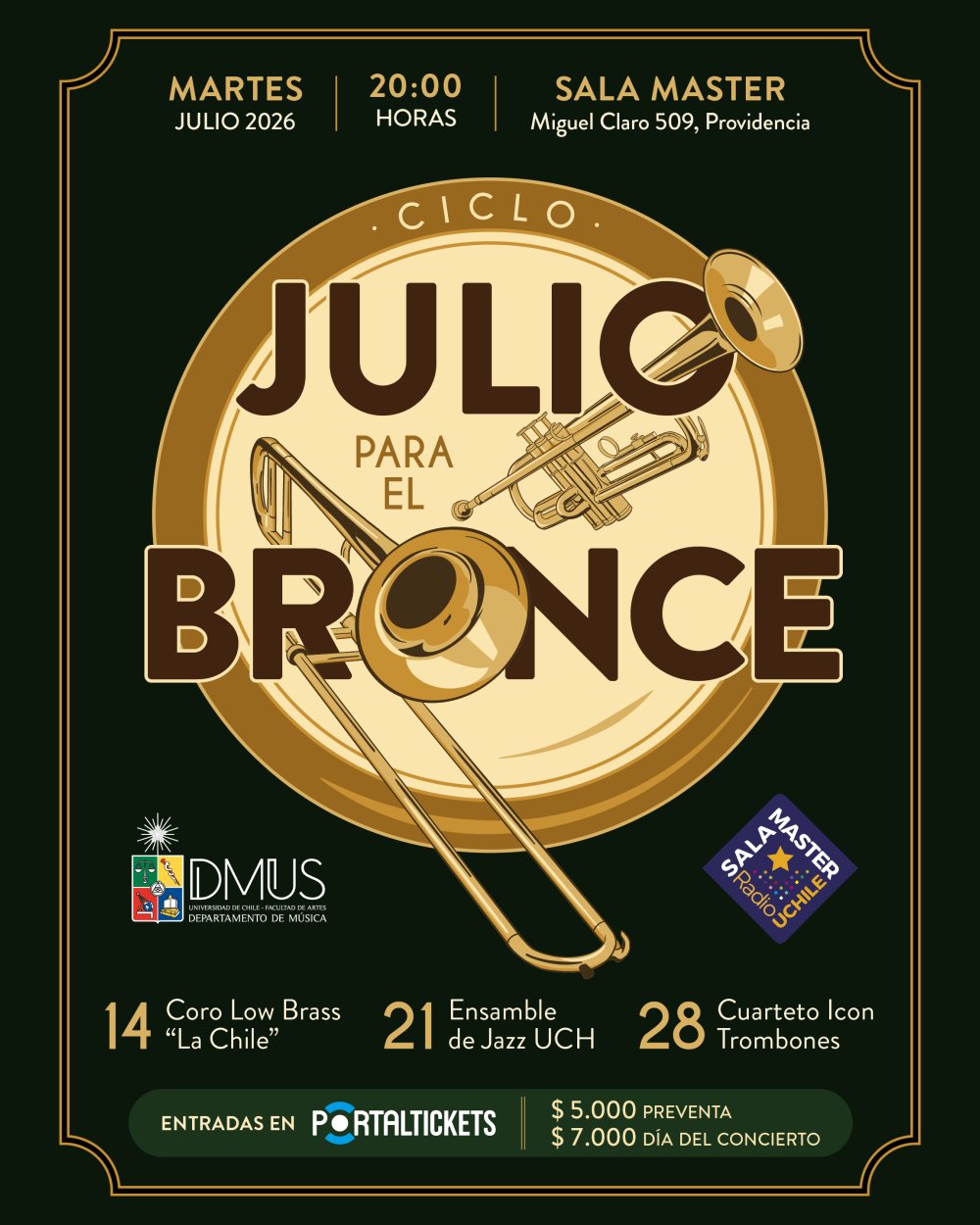 CICLO DMUS JULIO PARA EL BRONCE EN SALA MASTER