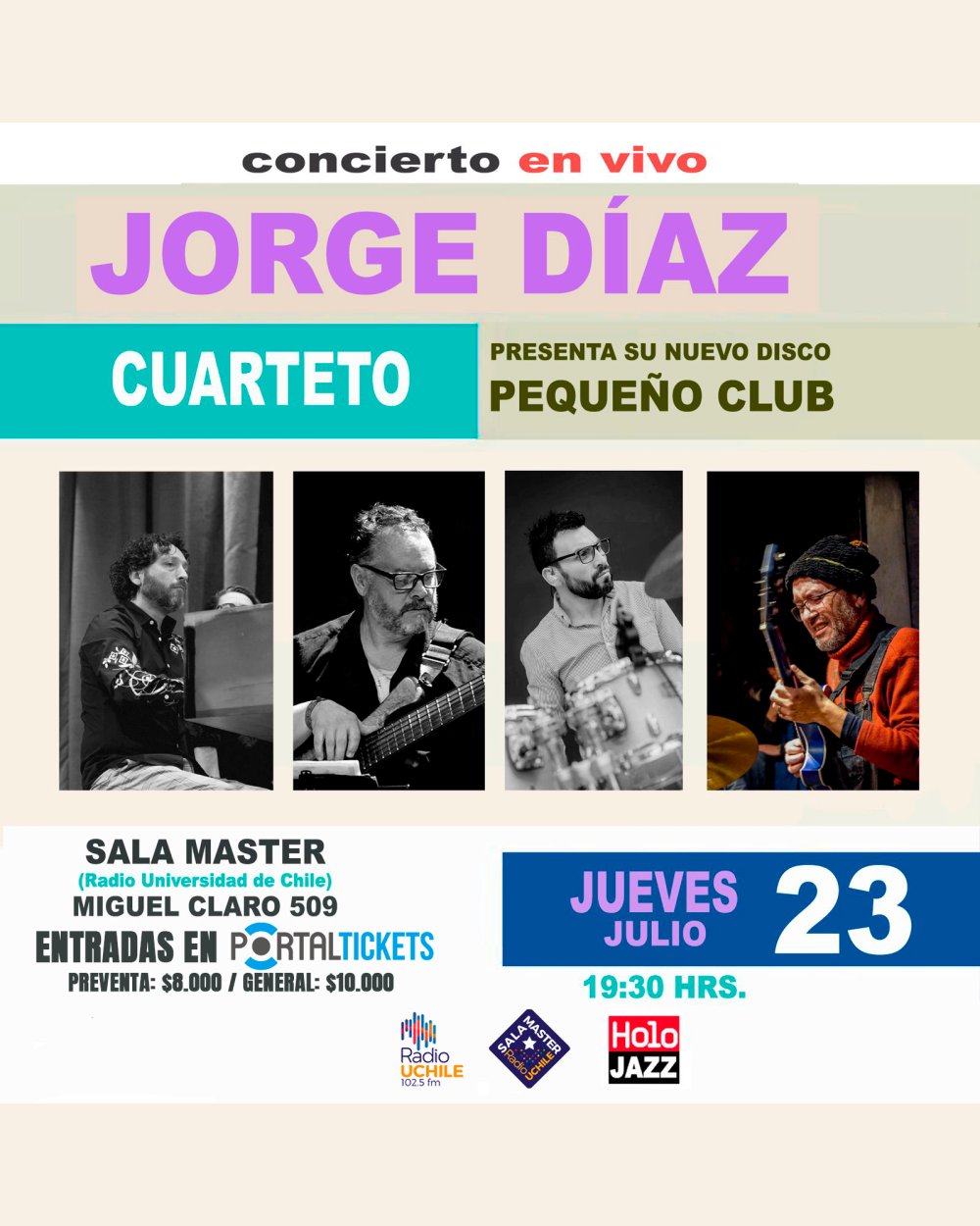 JORGE DÍAZ CUARTETO EN SALA MASTER